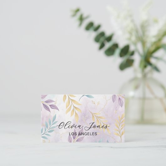 Elegant Botanical Glam Gold Visitekaartje (Staand voorkant)