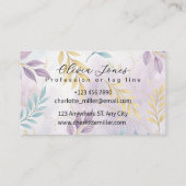 Elegant Botanical Glam Gold Visitekaartje (Achterkant)