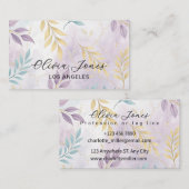 Elegant Botanical Glam Gold Visitekaartje (Voorkant / Achterkant)