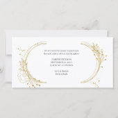 Elegant Botanical Gold 2 Fotogeboorte Aankondiging (Achterkant)