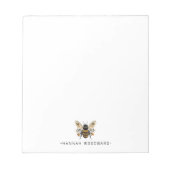 Elegant Botanical Gold Bee Personalized  Notitieblok (Voorkant)