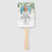Elegant Botanical Gold Celebration of Life Handwaaier (Voorkant)