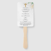 Elegant Botanical Gold Celebration of Life Handwaaier (Achterkant)