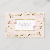 Elegant Botanical Gold Lijst Floral Wilde Bloem Visitekaartje (Voorkant)