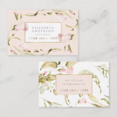 Elegant Botanical Gold Lijst Wilde Logo Visitekaartje (Voorkant / Achterkant)