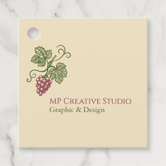 Elegant Botanical Grapevine Design Bedankjes Labels (Voorkant)