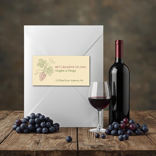 Elegant Botanical Grapevine Design Etiket