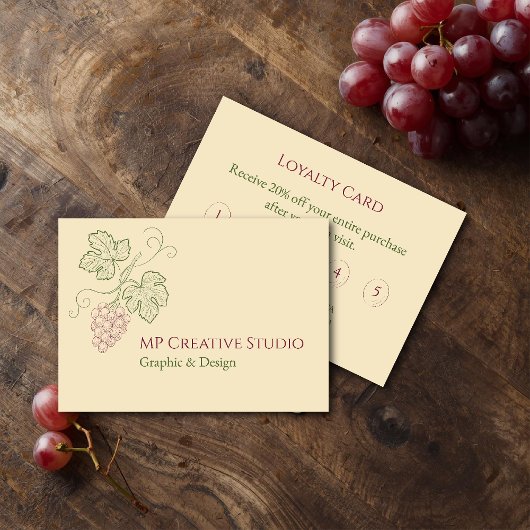 Elegant Botanical Grapevine Design Klantenkaartje