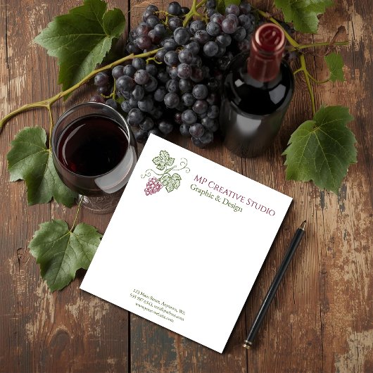 Elegant Botanical Grapevine Design Notitieblok