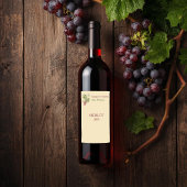 Elegant Botanical Grapevine Design Wijn Etiket