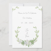 Elegant Botanical Green Leaves Nature Invitation Kaart (Voorkant)