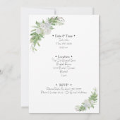Elegant Botanical Green Leaves Nature Invitation Kaart (Achterkant)