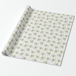 Elegant Botanical Green Watercolor Branches Cadeaupapier