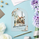 Elegant Botanical Greenery Arch Christmas Card Acryl Uitnodigingen (Insitu (Huwelijk))
