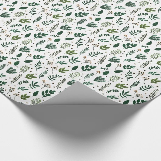 Elegant Botanical Greenery & Berry Cadeaupapier (Hoek)