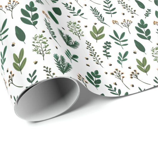 Elegant Botanical Greenery & Berry Cadeaupapier (Rol Hoek)