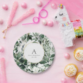 Elegant Botanical Greenery Bridal Brunch Papieren Bordje (Feest)