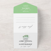 Elegant Botanical Greenery Eucalyptus Wedding All In One Uitnodiging (Buitenkant)