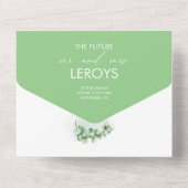 Elegant Botanical Greenery Eucalyptus Wedding All In One Uitnodiging (Achterkant)