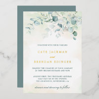 Elegant Botanical Greenery Eucalyptus Wedding Gold