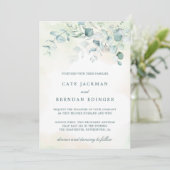 Elegant Botanical Greenery Eucalyptus Wedding Kaart (Staand voorkant)