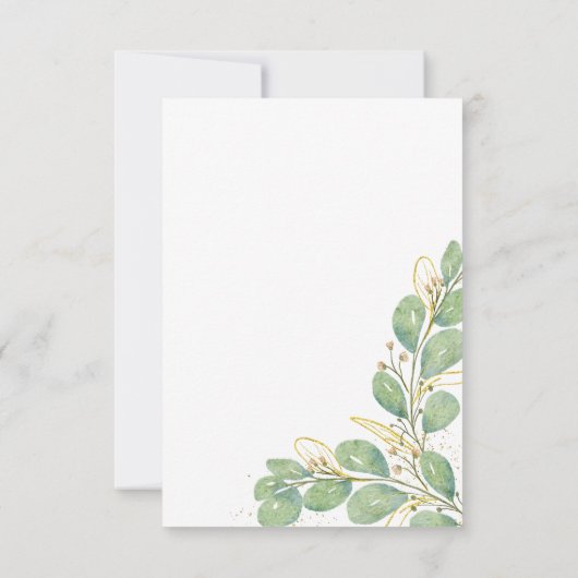 Elegant Botanical Greenery Eucalyptus Wedding RSVP Kaartje (Achterkant)