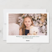 Elegant Botanical Greenery Family Foto Modern Feestdagenkaart (Achterkant)