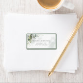 Elegant Botanical Greenery Floral Return Address Etiket (Insitu)