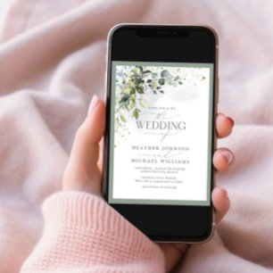 Elegant Botanical Greenery Floral Waterverf Foto Kaart