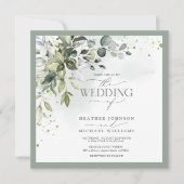 Elegant Botanical Greenery Floral Waterverf Foto Kaart (Voorkant)