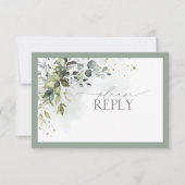 Elegant Botanical Greenery Floral Waterverf RSVP (Voorkant)