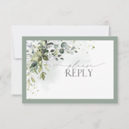 Elegant Botanical Greenery Floral Waterverf RSVP Kaartje