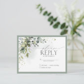 Elegant Botanical Greenery Floral Waterverf RSVP Uitnodiging Briefkaart (Staand voorkant)