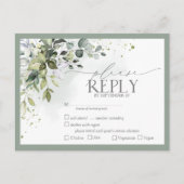 Elegant Botanical Greenery Floral Waterverf RSVP Uitnodiging Briefkaart (Voorkant)