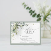 Elegant Botanical Greenery Floral Waterverf RSVP Uitnodiging Briefkaart (Staand voorkant)
