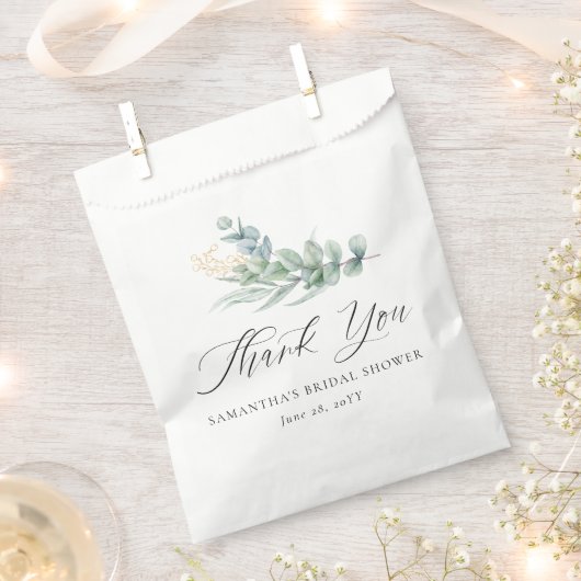 Elegant Botanical Greenery Gold Berries Hartelijk Bedankzakje (Geknipt)