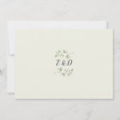 Elegant Botanical Greenery Monogram Wedding Kaart (Achterkant)