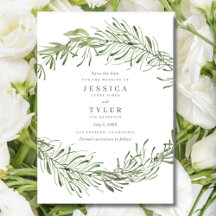 Elegant Botanical Greenery Photo Wedding