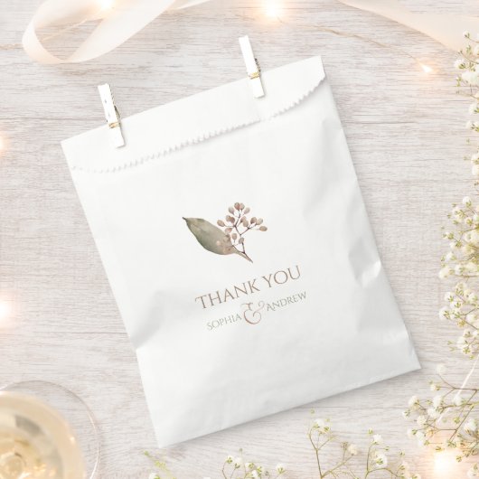 Elegant botanical greenery rustige bruiloft bedankzakje (Geknipt)