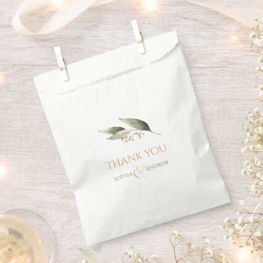 Elegant botanical greenery rustige bruiloft bedankzakje (Geknipt)