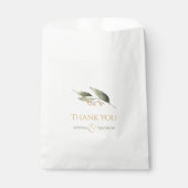 Elegant botanical greenery rustige bruiloft bedankzakje (Voorkant)