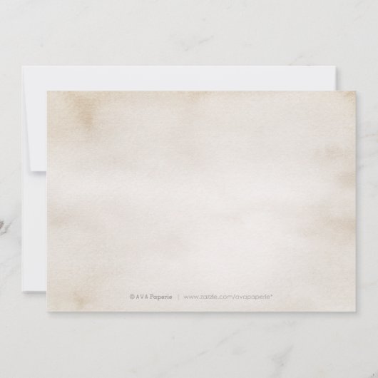 Elegant botanical greenery  rustige bruiloft kaart (Achterkant)