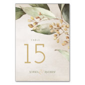 Elegant botanical greenery rustige bruiloft kaart (Achterkant)