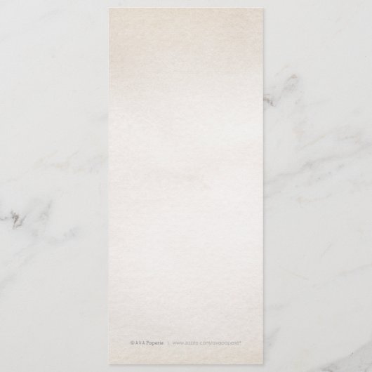 Elegant botanical greenery rustige bruiloft menu (Achterkant)