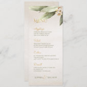 Elegant botanical greenery  rustige bruiloft menu (Voorkant / Achterkant)