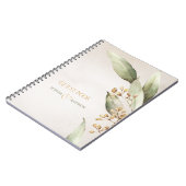 Elegant botanical greenery  rustige bruiloft notitieboek (Linkerzijde)