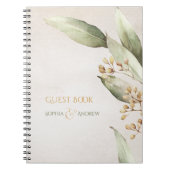 Elegant botanical greenery  rustige bruiloft notitieboek (Voorkant)