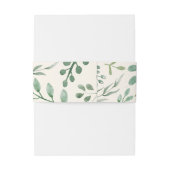 Elegant Botanical Greenery Soft Eggshell Uitnodigingen Wikkel (Achterkant Voorbeeld)