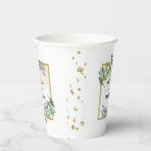 Elegant Botanical Greenery Vibe Wedding Paper Cup Papieren Bekers (Rechts)
