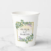 Elegant Botanical Greenery Vibe Wedding Paper Cup Papieren Bekers (Voorkant)